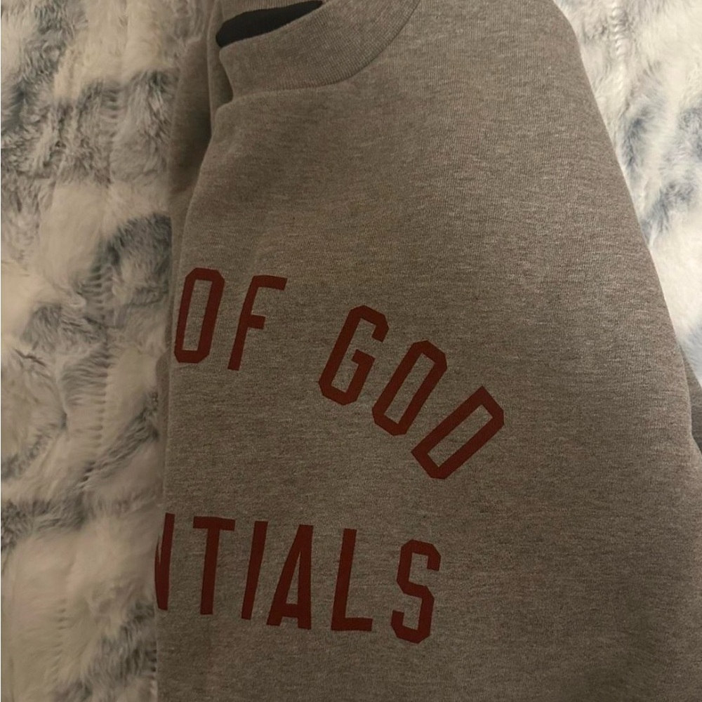 Essentials Gray & Red Sweater